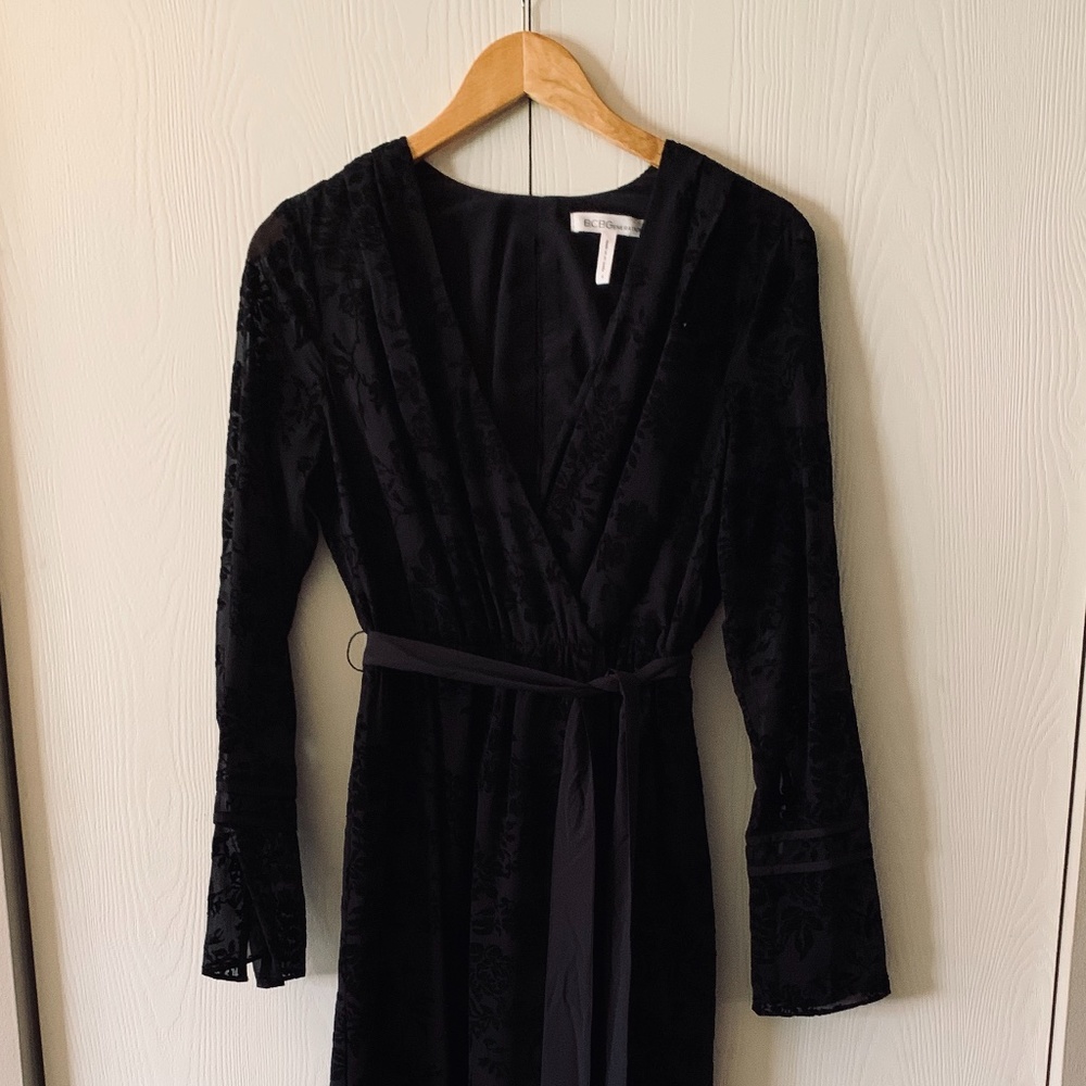 Black Velvet Lace Detail BCBG Gown